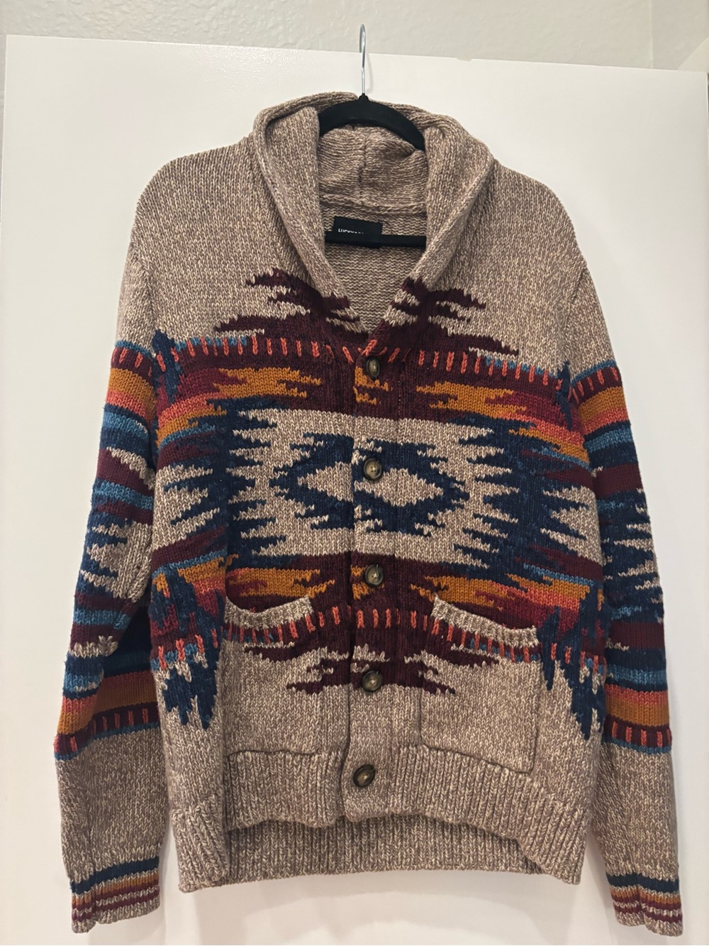 NWOT Lucky Brand Southwest Shawl Collar Cardigan Big Lebowski The Dude Grandpa